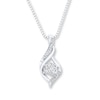 Thumbnail Image 0 of Diamond Necklace 1/10 ct tw Round-cut Sterling Silver