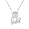 Thumbnail Image 0 of Diamond Owl Necklace 1/20 ct tw Round-cut Sterling Silver