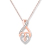 Thumbnail Image 0 of Heart Necklace 1/15 ct tw Diamonds 10K Rose Gold