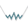 Thumbnail Image 0 of Heartbeat Necklace 1/6 ct tw Blue Diamonds Sterling Silver
