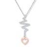 Thumbnail Image 0 of Heartbeat Necklace 1/10 ct tw Diamonds Sterling Silver & 10K Rose Gold