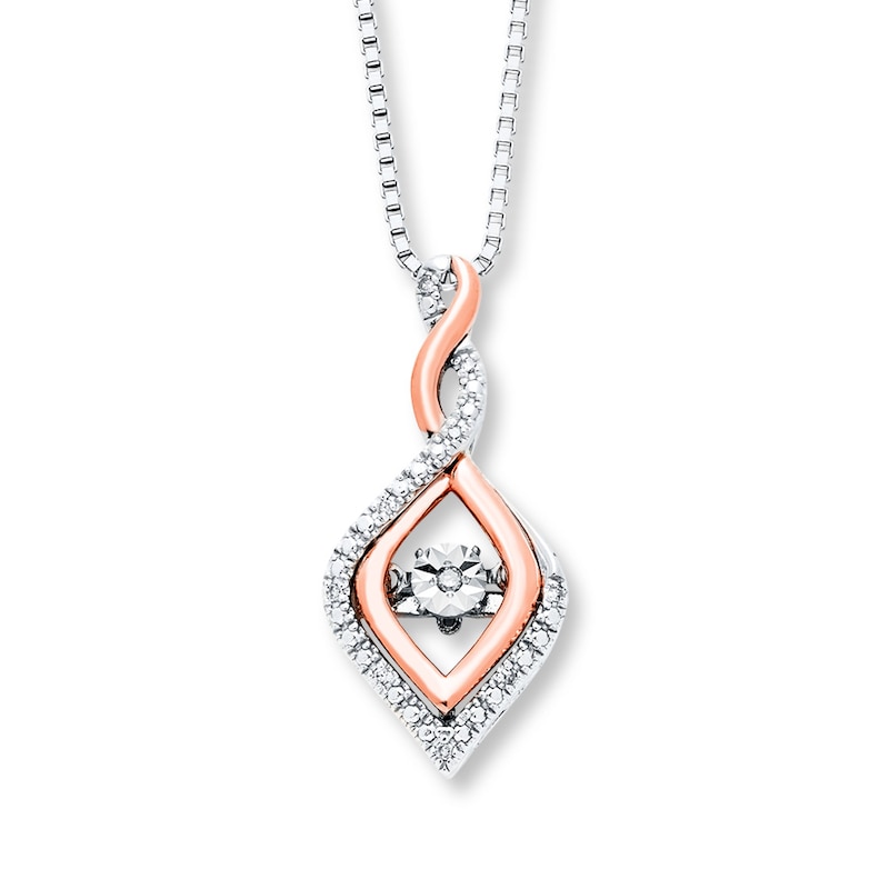 Unstoppable Love 1/20 ct tw Necklace Sterling Silver & 10K Rose Gold
