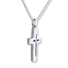 Thumbnail Image 1 of Men's Cross Necklace Diamond Accent Stainless Steel & Resin