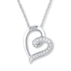 Thumbnail Image 0 of Diamond Heart Necklace 1/20 ct tw Round-cut 10K White Gold