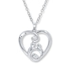 Thumbnail Image 0 of Mother and Child Necklace 1/20 ct tw Diamonds Sterling Silver