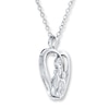 Thumbnail Image 2 of Mother and Child Necklace 1/20 ct tw Diamonds Sterling Silver