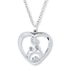Thumbnail Image 3 of Mother and Child Necklace 1/20 ct tw Diamonds Sterling Silver