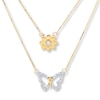Thumbnail Image 0 of Butterfly Layered Necklace 1/10 ct tw Diamonds 10K Yellow Gold
