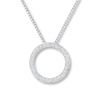 Thumbnail Image 0 of Circle Necklace 1/5 ct tw Diamonds 10K White Gold 18"
