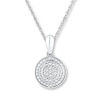 Thumbnail Image 0 of Circular Necklace Diamond Accents Sterling Silver 18"