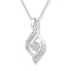 Thumbnail Image 0 of Swirl Necklace Diamond Accents Sterling Silver 18"