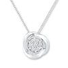 Thumbnail Image 0 of Knot Necklace 1/15 ct tw Diamonds Sterling Silver 18"