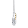 Thumbnail Image 1 of Diamond Owl Necklace 1/10 ct tw Sterilng Silver & 10K Yellow Gold 18"