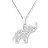 Thumbnail Image 0 of Diamond Elephant Necklace 1/8 ct tw Round-cut Sterling Silver 18"