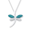 Thumbnail Image 0 of Dragonfly Necklace 1/20 ct tw Blue Diamonds Sterling Silver 18"