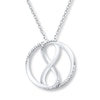 Thumbnail Image 0 of Infinity Symbol Necklace Diamond Accents Sterling Silver 18"