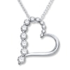 Thumbnail Image 0 of Diamond Heart Necklace 1/2 ct tw Round-cut 10K White Gold 19"