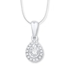 Thumbnail Image 0 of Diamond Necklace 1/8 ct tw Round-cut 10K White Gold 18"
