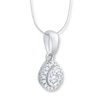 Thumbnail Image 3 of Diamond Necklace 1/8 ct tw Round-cut 10K White Gold 18"