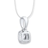 Thumbnail Image 2 of Diamond Necklace 1/8 ct tw Round-cut 10K White Gold 18"