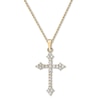 Thumbnail Image 0 of Diamond Cross Necklace 1/4 ct tw Round-cut 10K Yellow Gold 18"