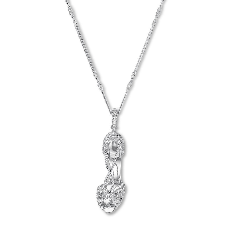 Emmy London Diamond Shoe Necklace 1/5 ct tw Sterling Silver