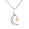 Thumbnail Image 0 of Diamond Moon Necklace 1/15 cttw Sterling Silver & 10K Yellow Gold 18"