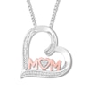 Thumbnail Image 0 of Diamond Mom Heart Necklace 1/20 ct tw Sterling Silver & 10K Rose Gold 18"