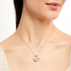 Thumbnail Image 1 of Diamond Mom Heart Necklace 1/20 ct tw Sterling Silver & 10K Rose Gold 18"