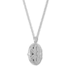 Thumbnail Image 2 of Diamond Floral Locket Necklace 1/4 ct tw Sterling Silver