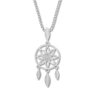 catcher dream necklace tw diamonds sterling ct silver kay