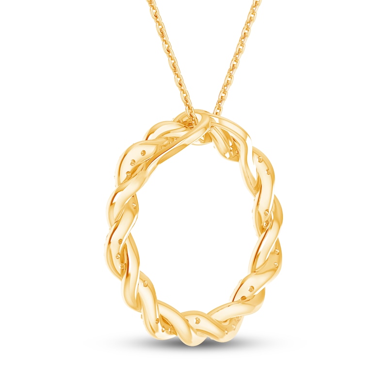 Circle of Gratitude Diamond Necklace 3/8 ct tw Round-cut 10K Yellow Gold 19"