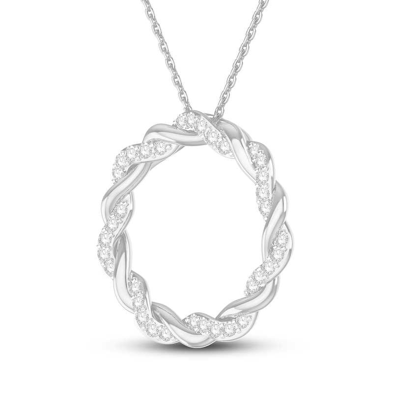 Circle of Gratitude Diamond Necklace 3/8 ct tw Round-cut 10K White Gold 19"