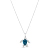 Thumbnail Image 0 of Le Vian Blue Topaz Sea Turtle Necklace 1/8 ct tw Diamonds 14K Vanilla Gold 18"