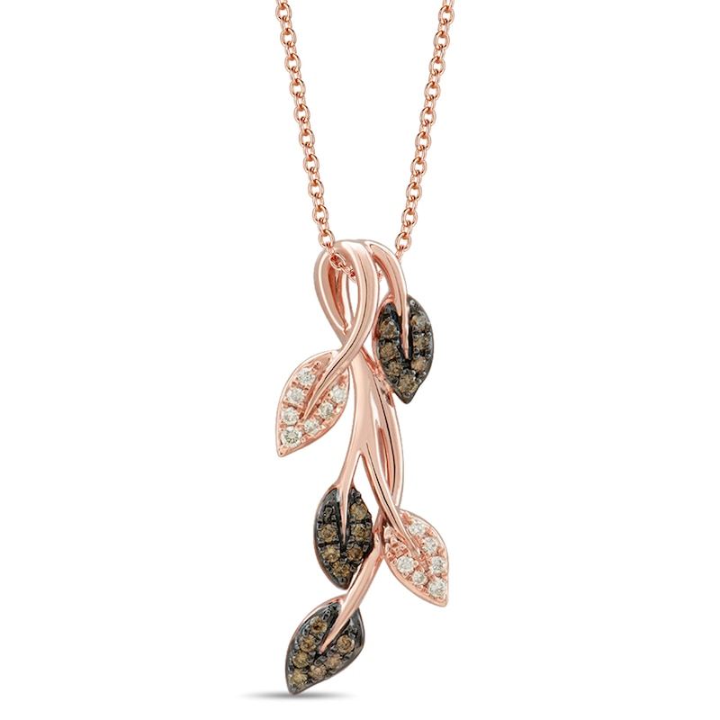 Le Vian Diamond Leaf Necklace 1/5 ct tw 14K Strawberry Gold 18"