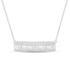 Thumbnail Image 0 of Diamond Bar Necklace 1/2 ct tw Baguette & Round 10K White Gold 19"