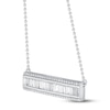 Thumbnail Image 1 of Diamond Bar Necklace 1/2 ct tw Baguette & Round 10K White Gold 19"