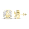 Thumbnail Image 1 of Men's Diamond Christ Earrings 1/4 ct tw 10K Yellow Gold