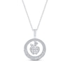 Thumbnail Image 0 of Diamond Best Teacher Necklace 1/6 ct tw Round & Baguette Sterling Silver 18"