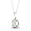Thumbnail Image 3 of Diamond Halo Necklace 1/2 ct tw Round-Cut 10K White Gold 18"