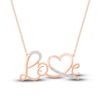 Thumbnail Image 0 of Diamond Love Necklace 1/15 ct tw Round-cut 10K Rose Gold 18"