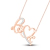 Thumbnail Image 1 of Diamond Love Necklace 1/15 ct tw Round-cut 10K Rose Gold 18"
