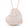 Thumbnail Image 0 of Diamond Pave Heart Necklace 1/4 ct tw Round-cut 10K Rose Gold 18"