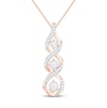 Thumbnail Image 0 of Diamond Twist Necklace 1/5 ct tw Round-Cut 10K Rose Gold 18"