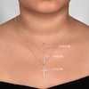 Thumbnail Image 4 of Diamond Cross Necklace 1/2 ct tw Round-Cut 10K Rose Gold 18"