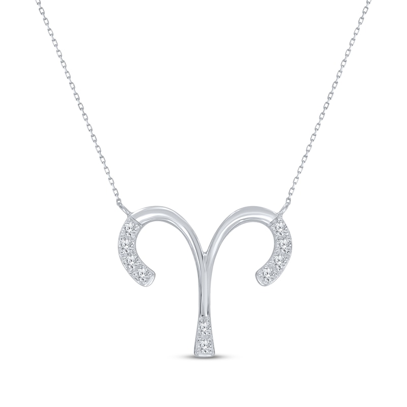 Diamond Aries Necklace 1/10 ct tw Round-cut Sterling Silver 18"
