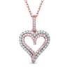 Thumbnail Image 0 of Diamond Heart Necklace 1/4 ct tw Round-cut 10K Rose Gold 18"