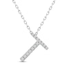 Thumbnail Image 0 of Diamond Letter T Necklace 1/15 ct tw Round-cut Sterling Silver 18"