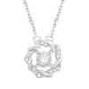 Thumbnail Image 0 of Circle of Gratitude Diamond Necklace 1/8 ct tw Round-cut Sterling Silver 19"