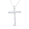 Thumbnail Image 0 of Diamond Cross Necklace 1/6 ct tw Round-cut 10K White Gold 19"